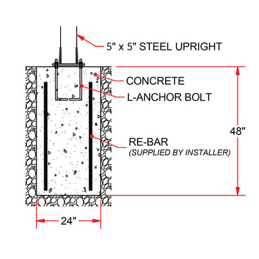 Surface Mount Anchor Kit for Titan Basketball Systems (5 in. x 5 in.)